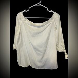 Cato NWOT Womens White Scoop neck on/off shoulder three quarter sleeves Large